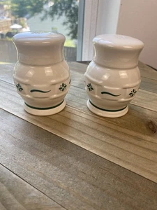 Vintage Longaberger Salz Pfefferstreuer gewebt Traditionen Heritage grün  - Bild 1 von 6