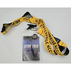 Star Trek Schlüsselband mit Namensschild gelb und schwarz USS Enterprise NCC-1701 - Bild 1 von 9