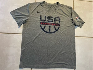 Camiseta de baloncesto NIKE DRI-FIT Team USA gris jaspeado logotipo de práctica para hombre XL - Imagen 1 de 9
