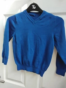 George Boys School V Neck Jumper Aged 6-7yrs Blue - Picture 1 of 2