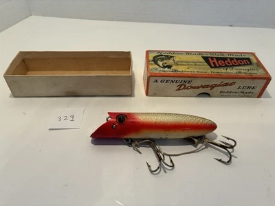 Señuelo de pesca Heddon King Basser vintage y caja original.  Mandíbula de metal. Ojo de cristal. Foto 1 de 4