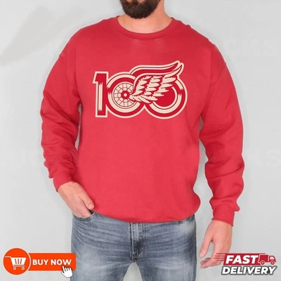 Detroit Red Wings 100th Anniversary 1926-2026 Sweatshirt - Full Color, Full Size - Image 1 of 4