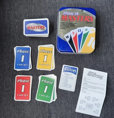 Juego de cartas Phase 10 Masters Edition 2010 Collectors Tin COMPLETO Mattel Foto 1 de 4