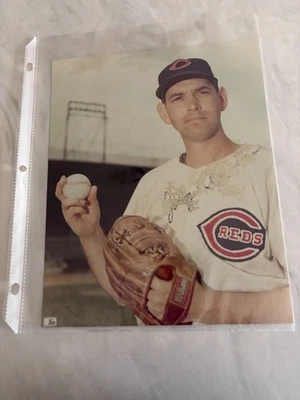 Johnny Klippstein Cincinnati Reds Pitcher Autographed 8x10 Color Photo - Image 1 of 3