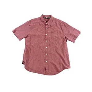 Tony Hawk Men's L Red White Gingham Check Button Front Short Sleeve Shirt Skate - Picture 1 of 9