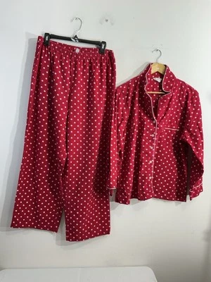Juego de pijama de 2 piezas grande rojo blanco a lunares para mujer Charter Club Intimates  Foto 1 de 4