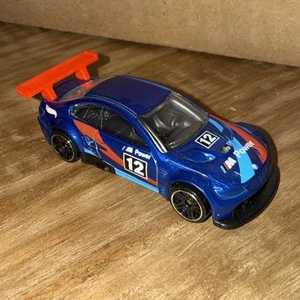 Coche de juguete Hot Wheels 2016 Walmart BMW M3 GT2 #12 azul fundido a presión - Imagen 1 de 3