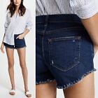 L'AGENCE size 25 ZOE Le Vintage Perfect Fit Short Distressed Frayed Raw Hem Blue