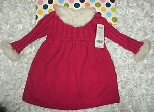NWT Gymboree Red Sweater Dress Faux Fur Mrs. Santa Mountain Cabin, 6-12M, $32.50 - Picture 1 of 3