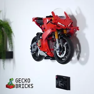 Gecko Bricks Wall Mount for LEGO Technic Ducati Panigale V4 S 42202 - Picture 1 of 7
