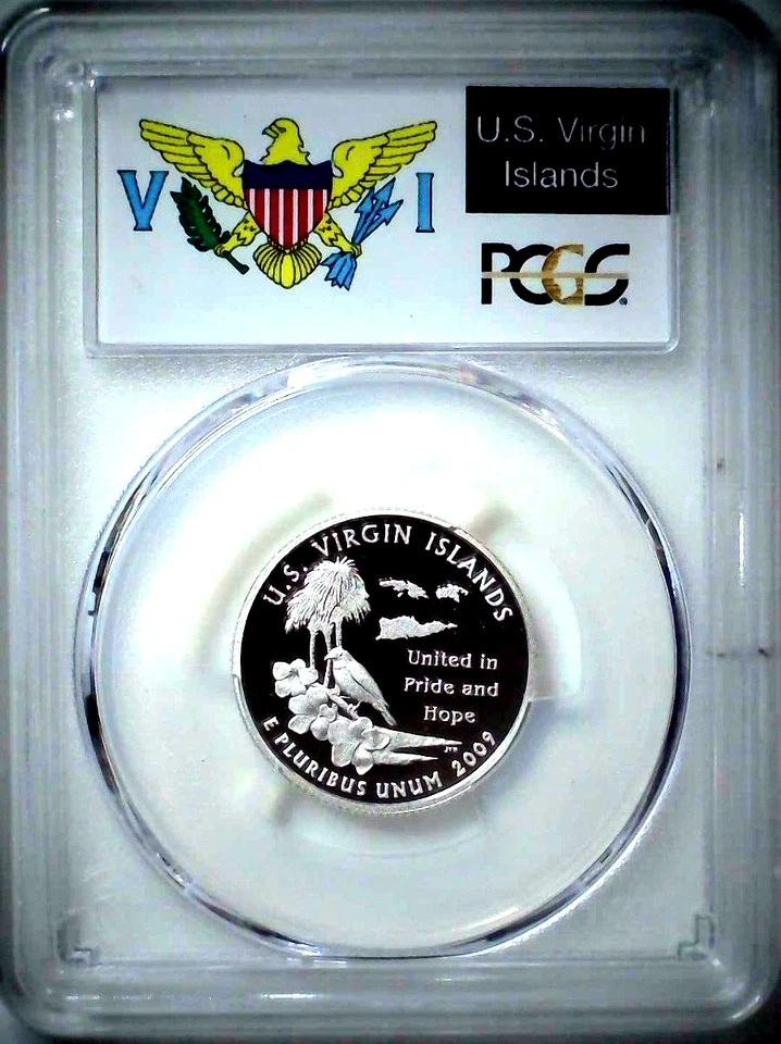 2009-S 25C Territories Quarter US Virgin IS PCGS PR69DCAM 90% Silver 23rrt0730 - Image 1 of 4