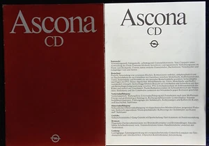 Opel Ascona CD Prospekt 8/1982, 12 Seiten + Preisliste - Picture 1 of 7