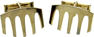 Vintage goldfarbene Manschettenknöpfe Torbogen architektonisches Design Herren formelle Kleidung Geschenk - Bild 1 von 3