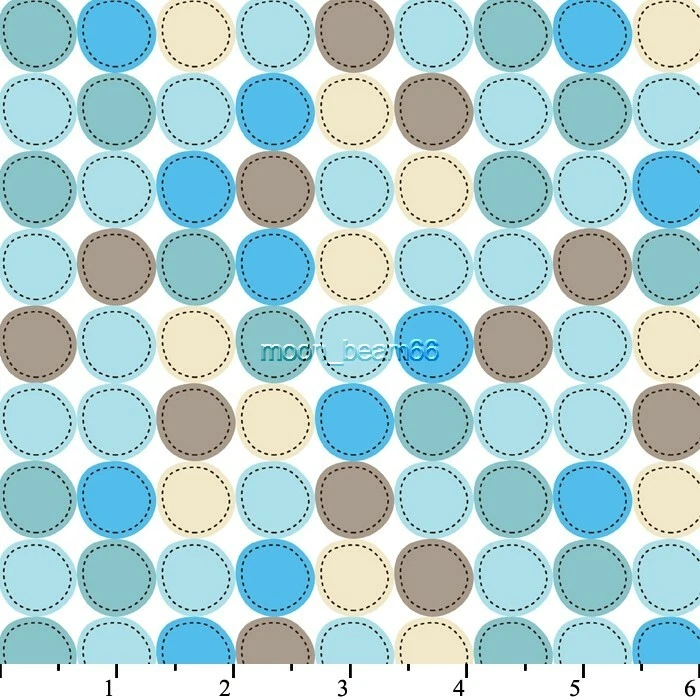 Dino World Dinosaur Cotton Fabric By 1/2 Yard big dot Patch White - Image 1 of 1