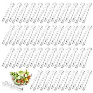 Plastic Buffet Serving Tongs Clear Kitchen Tongs 6.3 Inch Ice Tongs Plastic S... - Picture 1 of 7