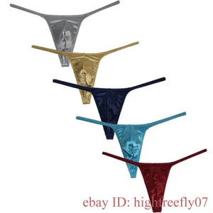 Glänzender schmaler Herren-Mini-String-Tanga mit Beutel Unterwäsche männlich Fitnessstudio sexy brasilianischer Tanga - Bild 1 von 21