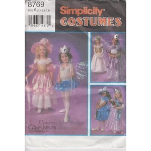 Kids Costume Sewing Pattern Bride Princess Wonder Woman Sz 3-8 Simplicity 8769 - Picture 1 of 6