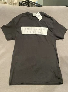 Noticias de última hora: Camiseta a nadie le importa Adulto Mediana Unisex Mujeres Hombres Fiesta Y2K - Imagen 1 de 9
