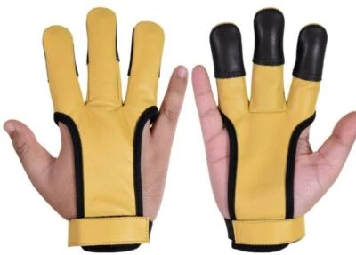 ARCHERY SHOOTING LEATHER GLOVE TOP QUALITY GLOVE 100% REAL LEATHER - Image 1 of 4