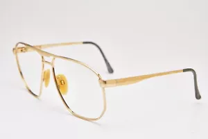 1980s vintage gold plated LUXOTTICA 1162 gold eyeglasses pilot frame oversized - Picture 1 of 14