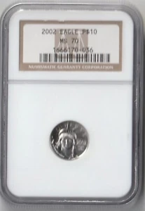 2002 $10 PLATINUM EAGLE STATUE OF LIBERTY NGC MS70 - 1/10 Ounce - Picture 1 of 2