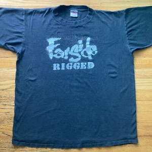 VINTAGE 1994 FARSIDE RIGGED TOUR SINGLE STITCH SHIRT vtg hardcore punk emo 90s - Picture 1 of 6
