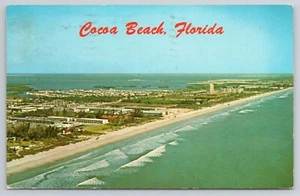 Aerial View of Cocoa Beach Florida Vintage Chrome Postcard - Picture 1 of 2
