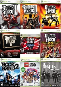 9 Brand New Factory Sealed Guitar Hero & Rock Band Games for Xbox 360 RARE - Picture 1 of 10