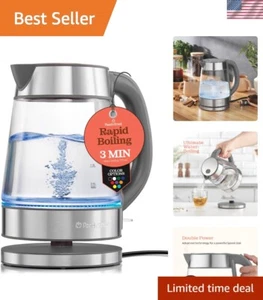 Elegant 1.7L Borosilicate Glass Tea & Coffee Kettle - Fast Boil Technology - Picture 1 of 11