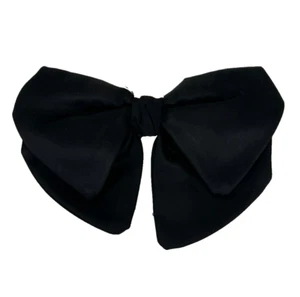 BLACK Clip On BOW TIE Wide Butterfly Pre-Tied ~ Ormond Vintage - Picture 1 of 12