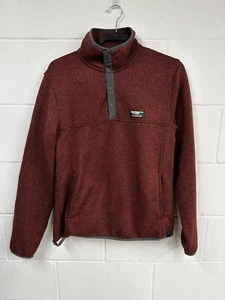 L.L. Bean Orange Fleece Viertel Reißverschluss Pullover Sweatshirt Herren Größe Medium Regular - Bild 1 von 5