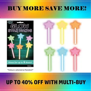 GLOW STAR VARITA - Rellenos de Bolsa de Fiesta Brillante Neón Concierto Navidad Hada Pantomima - Imagen 1 de 3