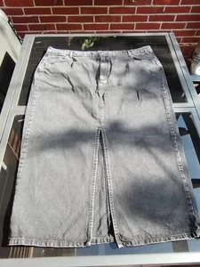 ASOS Jeans Midi Rock Jeansrock grau schwarz tolle Waschung Stretch 3XL 50/52 - Bild 1 von 7