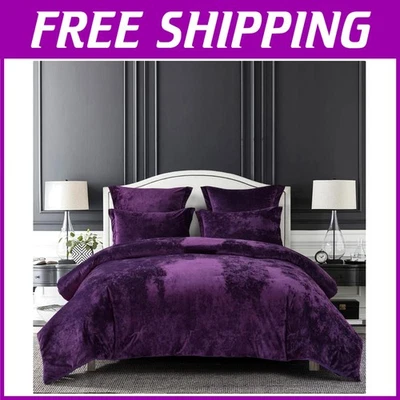 Juego de edredón de terciopelo envejecido, relleno de polietileno suave, king Foto 1 de 4