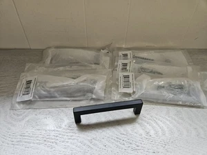 (Stck 9) Elemente 4" Schrankgriff/Schublade Zug schwarz quadratisch modern NEU Stanton - Bild 1 von 5