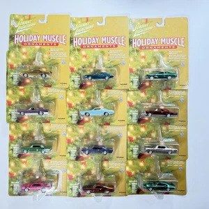 Lot of 12 Johnny Lightning Holiday Muscle Ornaments 2000 Full Set w/ Box New - Picture 1 of 15
