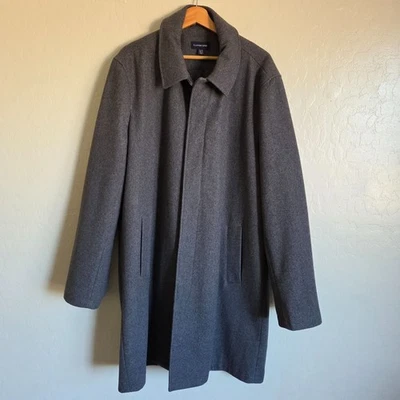 Lands' End Wool Cashmere Blend Long Overcoat Jacket Coat Grey Size Men's L 42-44 - Image 1 of 4