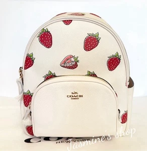 NWT Coach Court Backpack With Strawberry Print CAS94 - Picture 1 of 14