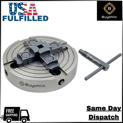 BUYOHLIC 4-Jaw 6" Wood Lathe Chuck 3/4"-16 Thread, Independently Adjustable-USA FULFILLED