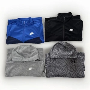 Nike Under Armour Boys Athletic Lot 4 Jackets Hoodies Youth Size Medium Clothing - Picture 1 of 16