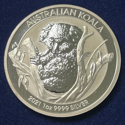 Moneda de plata 2021, Perth Mint, de 1 oz, moneda koala en cápsula, BU Foto 1 de 2