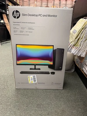 New HP S01 Slim Desktop PC & 27" Monitor 12th Gen Core i3 4.30ghz 16GB 512GB SSD - Image 1 of 2