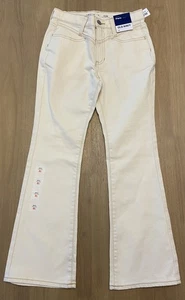 Nuevo con etiquetas Pantalón Antiguo Azul Marino Niñas 12 Crema Tiro Alto Acampanado Cintura Ajustable Pantalones - Imagen 1 de 3