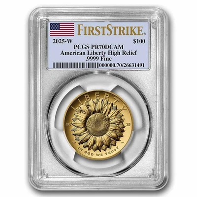 2025-W High Relief American Liberty Gold PR-70 PCGS (FirstStrike) - Image 1 of 3