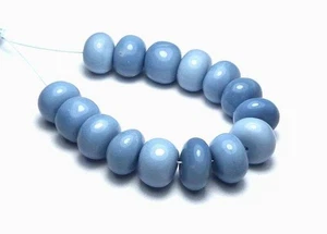 15 piezas Cuentas Rondelle OWYHEE ÓPALO AZUL 10mm OREGÓN NATURAL EE. UU. - Imagen 1 de 2