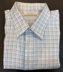 Camisa de vestir Roundtree & Yorke GOLD LABEL para hombre 18-35 cuadros 100 % sarga de algodón - Imagen 1 de 10