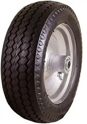 2 ruedas planas 4.10/3.50-4 3.5" buje centrado 3/4" rodamientos carro de jardín Foto 1 de 4
