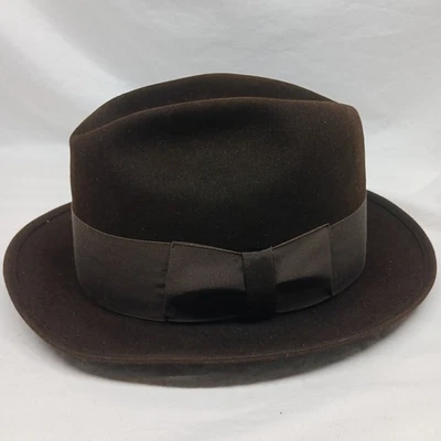 Vintage Royal Stetson Fedora John Neal & Son Dalton Ga. Sz 7 1/4 Dark Brown  - Image 1 of 4