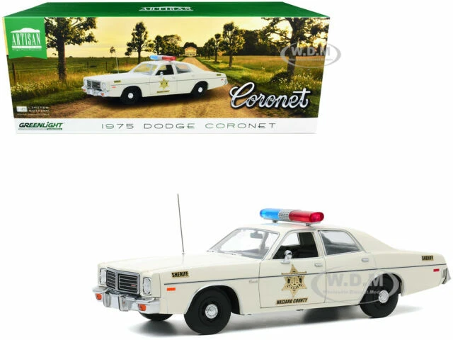 1975 Dodge Coronet Hazzard County Sheriff 1:18 Scale Model - Greenlight 19092 - Image 1 of 1