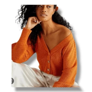 Free People Beach Terracotta Boxy Cardigan Pullover Extra Small - Bild 1 von 7